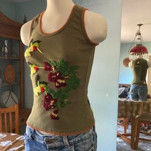Sweet by Miss Me vintage woven ribbed tank top